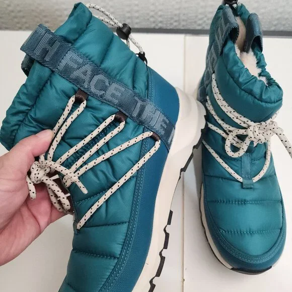 The North Face Women's ThermoBall Lace Up Waterproof Boots Teal Blue Size 9 - Picture 5 of 13